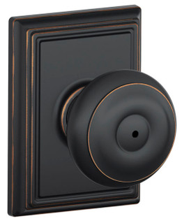 Schlage / Georgian Knob with Addison Rose / Privacy / Aged Bronze / F40GEO 716 ADD Schlage / Georgian Knob with Addison Rose / Privacy / Aged Bronze / F40GEO 716 ADD