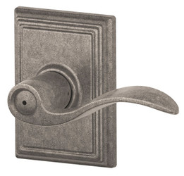 Schlage / Accent Lever with Addison Rose / Privacy / Distressed Nickel / F40ACC 621 ADD Schlage / Accent Lever with Addison Rose / Privacy / Distressed Nickel / F40ACC 621 ADD