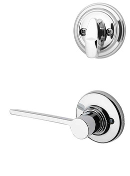 Kwikset / 966 Single Cylinder Interior Trim Pack / Ladera Lever / Right Hand / Polished Chrome / 966LRLRH26