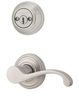 Kwikset / 967 Double Cylinder Interior Trim Pack / Commonwealth Lever / Left Hand / Satin Nickel / 967CHLLH15 Kwikset / 967 Double Cylinder Interior Trim Pack / Commonwealth Lever / Left Hand / Satin Nickel / 967CHLLH15