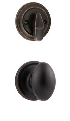 Kwikset / 966 Single Cylinder Interior Trim Pack / Laurel Knob / Venetian Bronze / 966L11P