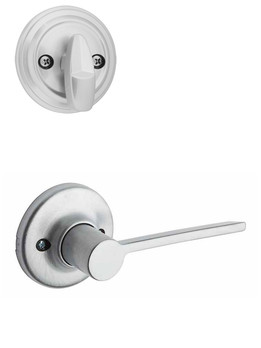 Kwikset / 966 Single Cylinder Interior Trim Pack / Ladera Lever / Left Hand / Satin Chrome / 966LRLLH26D