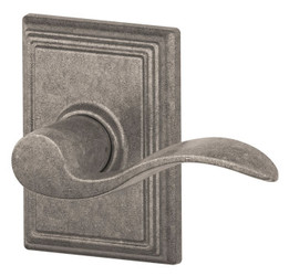 Schlage / Accent Lever with Addison Rose / Passage / Distressed Nickel / F10ACC 621 ADD