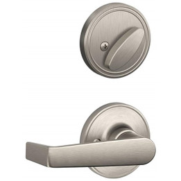 Schlage / J Series Single Cylinder Interior Trim Pack / Seville Lever /  Left Hand / Satin Nickel / Single Cylinder / JH59SEV619LH