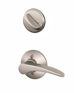 Schlage / F Series Single Cylinder Interior Trim Pack / Manhattan Lever / Left Hand / Satin Nickel / Single Cylinder / F59MNH619LH