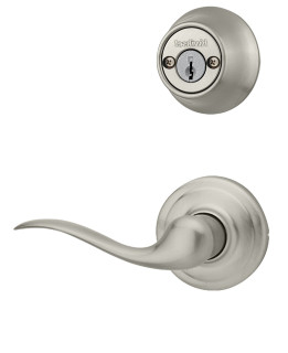 Kwikset / 605 Double Cylinder Interior Trim Pack / Tustin Lever / Right Hand / Satin Nickel / 605TNLRH15