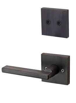 Kwikset / 973 Dummy Cylinder Interior Trim Pack / Halifax Lever with Square Rose / Venetian Bronze / 973HFLSQT11P Kwikset / 973 Dummy Cylinder Interior Trim Pack / Halifax Lever with Square Rose / Venetian Bronze / 973HFLSQT11P