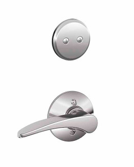 Schlage / F Series Dummy Cylinder Interior Trim Pack / Manhattan Lever / Right Hand / Bright Chrome / Dummy Cylinder / F94MNH625RH