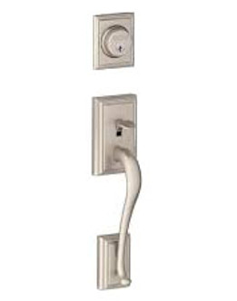 Schlage / Addison Handleset / Single Cylinder / Satin Nickel / F60ADD 619 Schlage / Addison Handleset / Single Cylinder / Satin Nickel / F60ADD 619