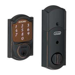 Schlage / Camelot Sense Touchscreen Deadbolt / Single Cylinder / Aged Bronze / BE479AACAM 716 Schlage / Camelot Sense Touchscreen Deadbolt / Single Cylinder / Aged Bronze / BE479AACAM 716