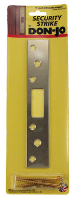 Don-Jo / Security Super Strike For Deadbolts / 8" H x 1-3/8 W / Steel Brass Plated / 2 SDS 8 BP Don-Jo / Security Super Strike For Deadbolts / 8" H x 1-3/8 W / Steel Brass Plated / 2 SDS 8 BP