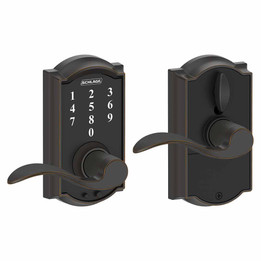 Schlage / Camelot Touch Keyless Entry with Accent Lever / Touchscreen / Aged Bronze / FE695CAM 716 ACC Schlage / Camelot Touch Keyless Entry with Accent Lever / Touchscreen / Aged Bronze / FE695CAM 716 ACC