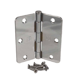 Hager / Hinge / 3-1/2" x 3-1/2" / 1/4" Radius Corner / Bright Chrome / RC1741 3.5x3.5 26