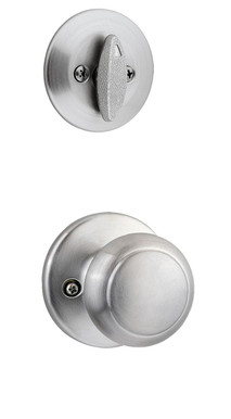 Kwikset / 604 Single Cylinder Interior Trim Pack / Cove Knob / Satin Chrome / 604CV26D