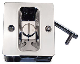 Hager / Square Pocket Door Lock / Privacy / Bright Chrome / 330L 26