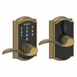 Schlage / Camelot Touch Keyless Entry with Accent Lever / Touchscreen / Antique Brass / FE695CAM 609 ACC Schlage / Camelot Touch Keyless Entry with Accent Lever / Touchscreen / Antique Brass / FE695CAM 609 ACC