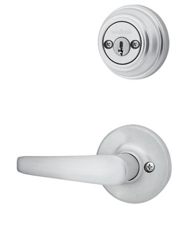 Kwikset / 967 Double Cylinder Interior Trim Pack / Delta Lever / Satin Chrome / 967DL26D