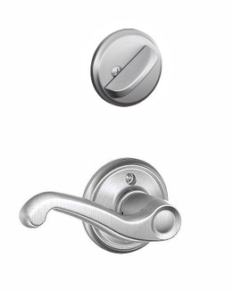 Schlage / F Series Single Cylinder Interior Trim Pack / Flair Lever / Right Hand / Satin Chrome / Single Cylinder / F59FLA626RH