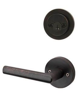 Kwikset / 967 Double Cylinder Interior Trim Pack / Milan Lever with Round Rose / Venetian Bronze / 967MILRDT11P SMT Kwikset / 967 Double Cylinder Interior Trim Pack / Milan Lever with Round Rose / Venetian Bronze / 967MILRDT11P SMT