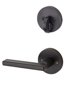Kwikset / 971 Single Cylinder Interior Trim Pack / Halifax Lever with Round Rose / Venetian Bronze / 971HFLRDT11P Kwikset / 971 Single Cylinder Interior Trim Pack / Halifax Lever with Round Rose / Venetian Bronze / 971HFLRDT11P