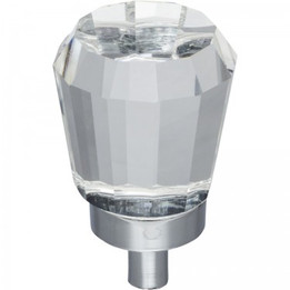 Jeffrey Alexander / Harlow Glass Tapered Knob / 1" / Polished Chrome / G150PC