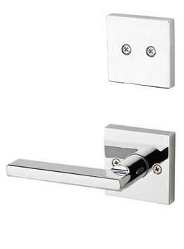 Kwikset / 973 Dummy Cylinder Interior Trim Pack / Halifax Lever with Square Rose / Polished Chrome / 973HFLSQT26 Kwikset / 973 Dummy Cylinder Interior Trim Pack / Halifax Lever with Square Rose / Polished Chrome / 973HFLSQT26