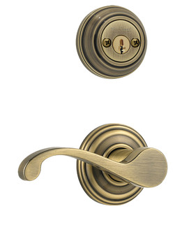 Kwikset / 967 Double Cylinder Interior Trim Pack / Commonwealth Lever / Right Hand / Antique Brass / 967CHLRH5 Kwikset / 967 Double Cylinder Interior Trim Pack / Commonwealth Lever / Right Hand / Antique Brass / 967CHLRH5