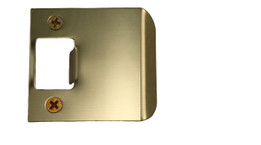 Don-Jo / Extended Lip Strike Square Corner / 2-1/4" H x 1-1/2" W / Total Width 2" / Polished Brass / EL 115 605