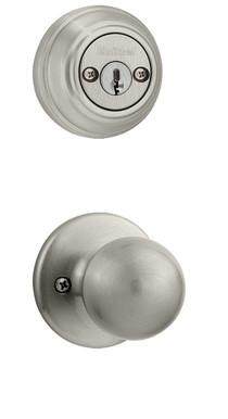 Kwikset / 967 Double Cylinder Interior Trim Pack / Polo Knob / Satin Nickel / 967P15