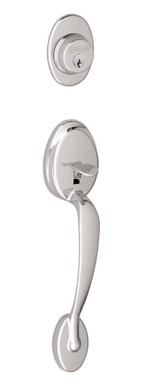 Schlage / Plymouth Handleset / Single Cylinder / Bright Chrome / F60PLY 625