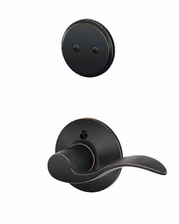Schlage / F Series Dummy Cylinder Interior Trim Pack / Accent Lever / Left Hand / Aged Bronze / Dummy Cylinder / F94ACC716LH Schlage / F Series Dummy Cylinder Interior Trim Pack / Accent Lever / Left Hand / Aged Bronze / Dummy Cylinder / F94ACC716LH