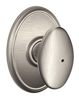 Schlage / Siena Knob with Wakefield Rose / Privacy / Satin Nickel / F40SIE 619 WKF