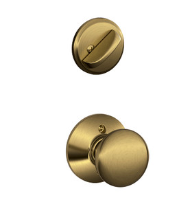 Schlage / F Series Single Cylinder Interior Trim Pack / Plymouth Knob / Antique Brass / Single Cylinder / F59PLY609