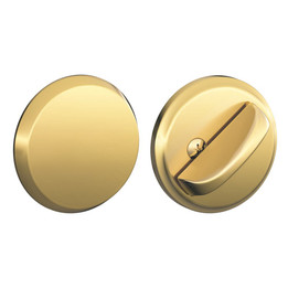 Schlage / B81 Deadbolt / One-Sided with Exterior Plate / Bright Brass / B81 605