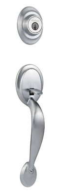 Kwikset / Dakota Handleset / Double Cylinder - SmartKey / Satin Chrome / 689DA 26D SMT Kwikset / Dakota Handleset / Double Cylinder - SmartKey / Satin Chrome / 689DA 26D SMT