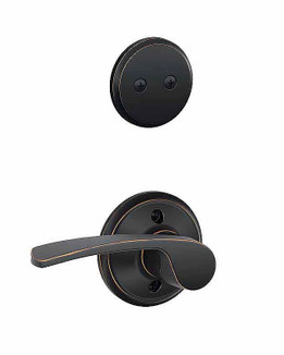 Schlage / F Series Dummy Cylinder Interior Trim Pack / Merano Lever / Right Hand / Aged Bronze / Dummy Cylinder / F94MER716RH