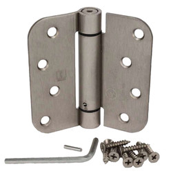 Hager / Hinge / 4" x 4" / 5/8" Radius Corner / Spring / Satin Nickel / 1752 4x4 15