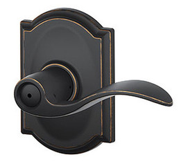Schlage / Accent Lever with Camelot Rose / Privacy / Aged Bronze / F40ACC 716 CAM Schlage / Accent Lever with Camelot Rose / Privacy / Aged Bronze / F40ACC 716 CAM