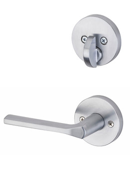 Kwikset / 971 Single Cylinder Interior Trim Pack / Lisbon Lever with Round Rose / Satin Chrome / 971LSLRDT26D Kwikset / 971 Single Cylinder Interior Trim Pack / Lisbon Lever with Round Rose / Satin Chrome / 971LSLRDT26D