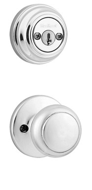 Kwikset / 967 Double Cylinder Interior Trim Pack / Cove Knob / Polished Chrome / 967CV26 Kwikset / 967 Double Cylinder Interior Trim Pack / Cove Knob / Polished Chrome / 967CV26