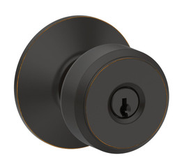 Schlage / Bowery Knob / Keyed Entry / Aged Bronze / F51ABWE 716 Schlage / Bowery Knob / Keyed Entry / Aged Bronze / F51ABWE 716