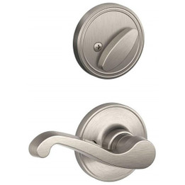 Schlage / J Series Single Cylinder Interior Trim Pack / Seville Lever /  Left Hand / Satin Nickel / Single Cylinder / JH59SEV619LH