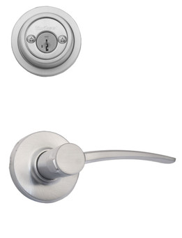 Kwikset / 976 Double Cylinder Interior Trim Pack / Katara Lever /  Left Hand / Satin Chrome / 976KTLLH26D SMT