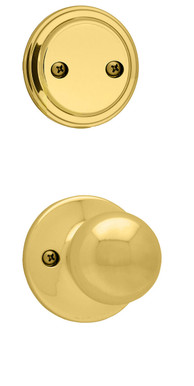 Kwikset / 968 Dummy Cylinder Interior Trim Pack / Polo Knob / Polished Brass / 968P3