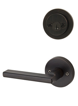 Kwikset / 967 Double Cylinder Interior Trim Pack / Halifax Lever with Round Rose / Venetian Bronze / 967HFLRDT11P SMT Kwikset / 967 Double Cylinder Interior Trim Pack / Halifax Lever with Round Rose / Venetian Bronze / 967HFLRDT11P SMT