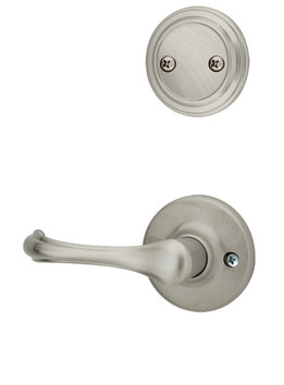 Kwikset / 968 Dummy Cylinder Interior Trim Pack / Dorian Lever / Satin Nickel / 968DNL15