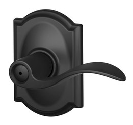 Schlage / Accent Lever with Camelot Rose / Privacy / Matte Black / F40ACC 622 CAM Schlage / Accent Lever with Camelot Rose / Privacy / Matte Black / F40ACC 622 CAM