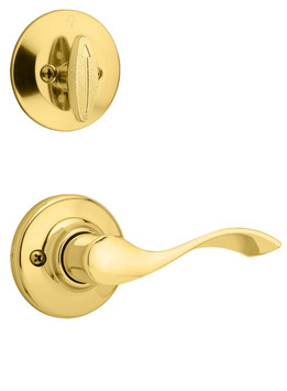 Kwikset / 604 Single Cylinder Interior Trim Pack / Balboa Lever / Left Hand / Polished Brass / 604BLLH3 Kwikset / 604 Single Cylinder Interior Trim Pack / Balboa Lever / Left Hand / Polished Brass / 604BLLH3