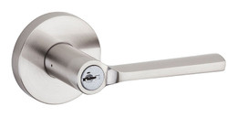 Kwikset / Lisbon Lever with Round Rose / Keyed Entry - SmartKey / Satin Nickel / 156LSLRDT 15 SMT