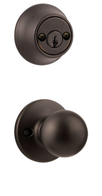 Kwikset / 605 Double Cylinder Interior Trim Pack / Polo Knob / Venetian Bronze / 605P11P